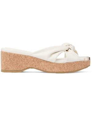 Jimmy Choo Avenue 50 Leather Mules - Natural