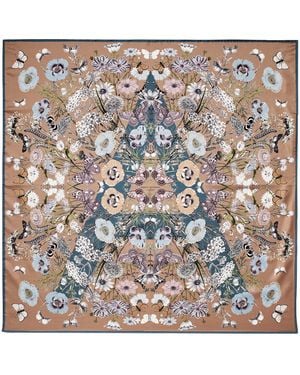 Aspinal of London Silk Printed Square Scarf - Metallic