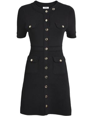 Sandro Knitted Button-Up Mini Dress - Black