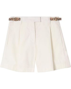 Burberry Cotton Poplin Tailored Shorts - White