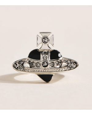 Vivienne Westwood Sterling Diamante Heart Ring - Natural