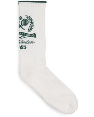 Ralph Lauren X Wimbledon Cotton-Blend Crest Socks - White