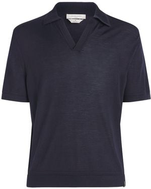 Jacob Cohen Wool-Silk Polo Shirt - Blue
