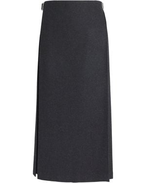 Johnstons of Elgin X Le Kilt Wool-Cashmere Tailored Midi Skirt - Black