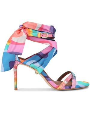 Kurt Geiger Scarf-Accent Heeled Sandals 85 - Blue