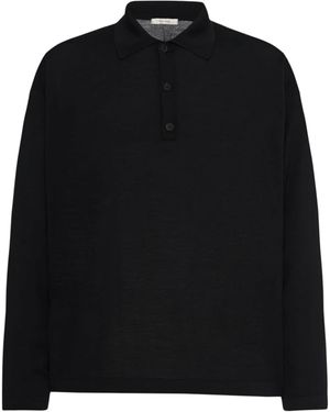 The Row Djon Wool Polo Jumper - Black