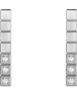 Chopard And Diamond Ice Cube Earrings - White