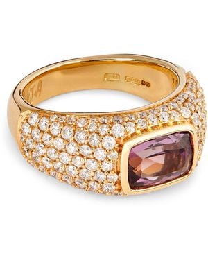 Jacquie Aiche Diamond And Kunzite Ring - Metallic