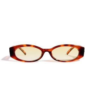 Le Specs Tortoiseshell Belladonna Slim Oval Sunglasses - Brown