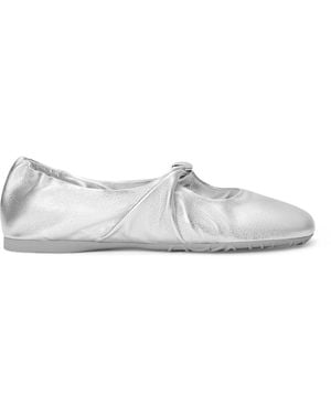 Loewe Leather Pebble Soft Ballet Flats - White
