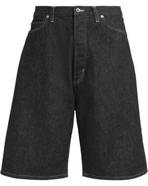 Studio Nicholson Wide-Leg Denim Shorts - Black