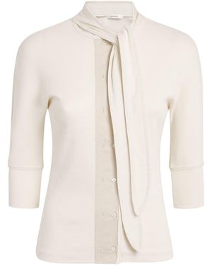 Lemaire Stretch-Cotton-Linen Ascot Scarf T-Shirt - White