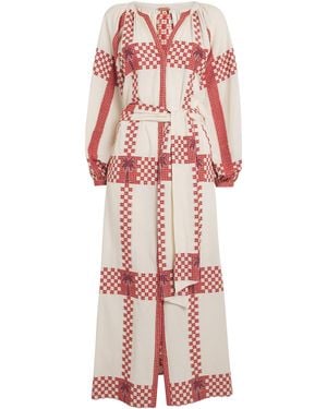 Johanna Ortiz Belted Diosa Geométrica Maxi Dress - Red