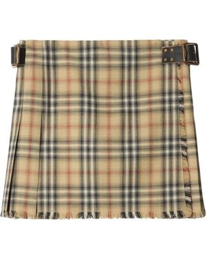 Burberry Wool Check Mini Kilt - Metallic