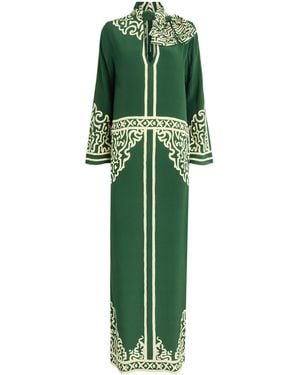 Johanna Ortiz Silk Windborne Tunic Maxi Dress - Green