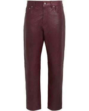Polo Ralph Lauren Straight Leather Trousers - Red