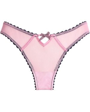 Fleur du Mal Fishnet Sabrina Thong - Pink