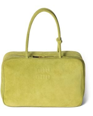Miu Miu Suede Beau Top-Handle Bag - Yellow