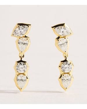 Jade Trau And Diamond Posey Stud Earrings - Metallic