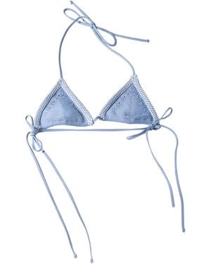 Miu Miu Cotton Crochet Bikini Top - Blue