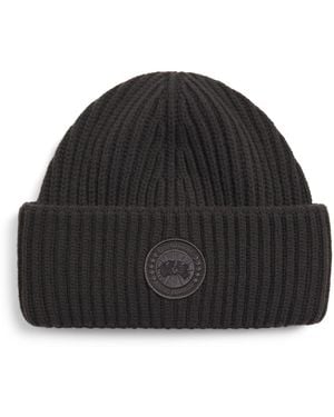Canada Goose Merino Wool-Cashmere Double Fold Toque Beanie - Black