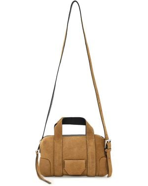 AllSaints Suede Ares Cross-Body Bag - Natural