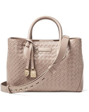 Aspinal of London Midi Leather London Tote Bag - Brown