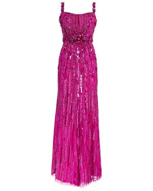 Jenny Packham Sequin-Embellished Bright Gem Gown - Pink