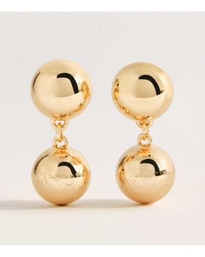 Carolina Herrera Logo Sphere Drop Earrings - Metallic