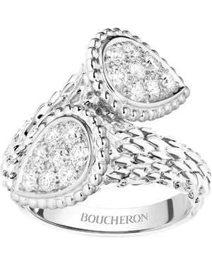 Boucheron And Diamond Serpent Bohème Toi Et Moi Ring - White