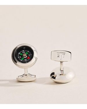 Tateossian Palladium-Plated Compass Cufflinks - Natural