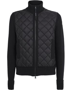 Moncler Virgin Wool Padded Quilted Cardigan - Black