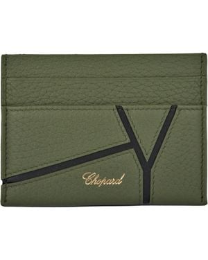 Chopard Small Leather Diamond Card Holder - Green