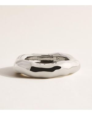 Alexis Large Molten Wide Bangle - Natural