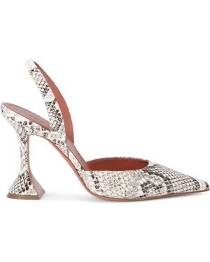 AMINA MUADDI Snake Print Holli Slingback Court Shoes 95 - Pink
