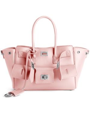 Balenciaga Mini Leather Bel Air Tote Bag - Pink
