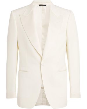 Tom Ford Wool-Mohair Tuxedo Jacket - White