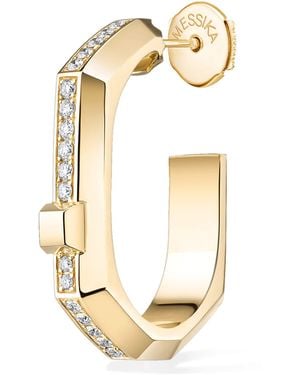 Messika Modernist Small And Diamond Single Hoop Earring - Metallic