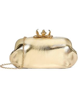 Marella Metallic Clutch Bag - Natural
