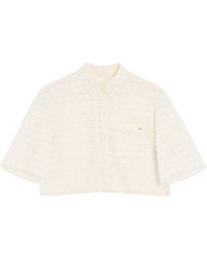 Valentino Cropped Broderie Anglaise Shirt - Natural