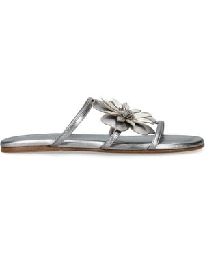 Zimmermann Metallic Leather Belara Slides - White