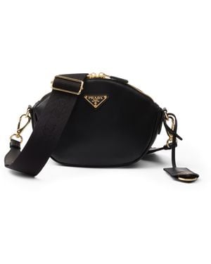 Prada Mini Leather Shoulder Bag - Black