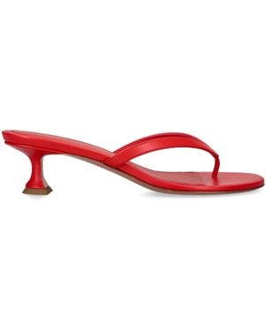 AMINA MUADDI Leather Juliette Sandals 45 - Red