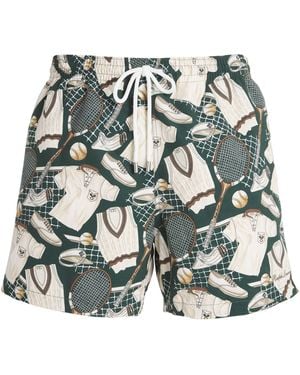 Ralph Lauren Tennis Print Amalfi Swim Shorts - Green
