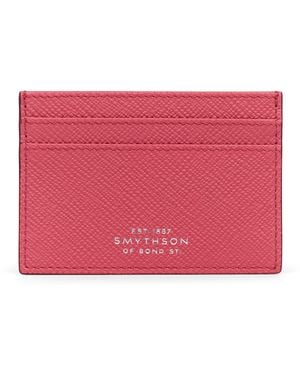 Smythson Panama Leather Card Holder - Pink