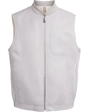 Canali Linen-Silk Reversible Gilet - White