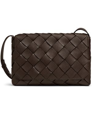 Bottega Veneta Large Leather Diago Cross-Body Bag - Brown