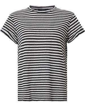 AllSaints Organic Cotton-Blend Stripe Anna T-Shirt - Black