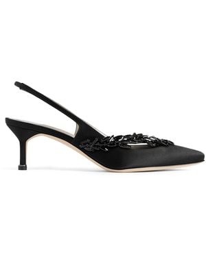 Balenciaga X Manolo Blahnik Embellished Slingback Heels 50 - Black