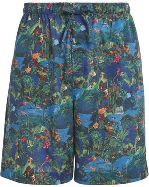Derek Rose Midnight Jungle Pyjama Shorts - Blue